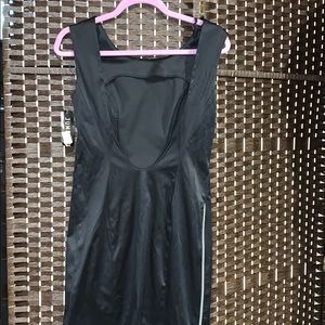 Black open back dress & trendy zipper